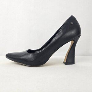 French Connection Black Leather Heel Shoes Size 8